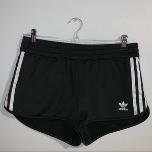 Adidas black 3 stripe women shorts M